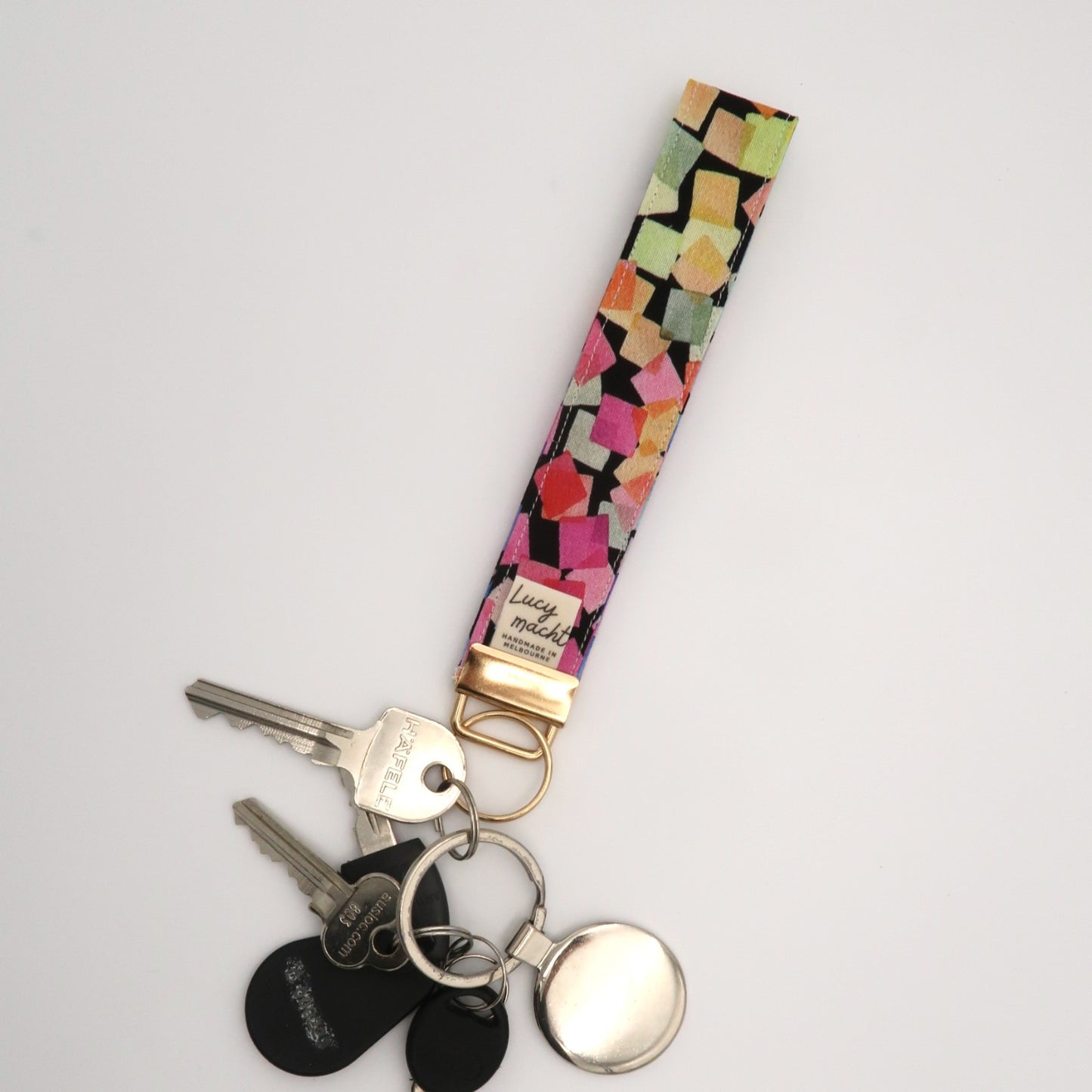 Schwarzes Squarefetti - Schlüsselanhänger-Armband
