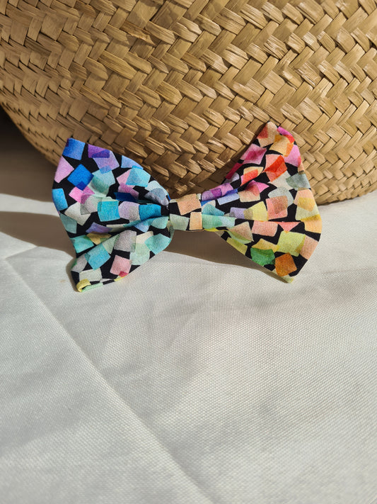 Black Squarefetti - Hair Bow