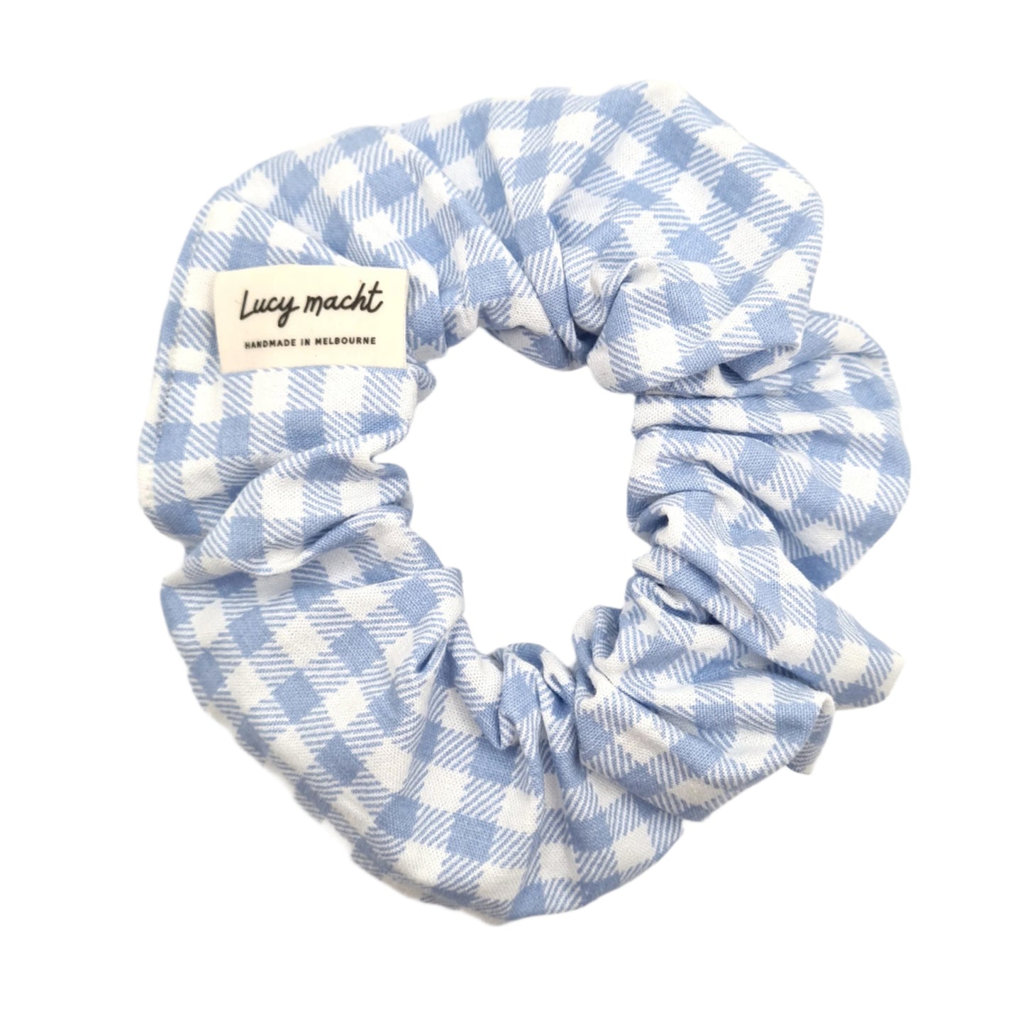 Pastel Blue Gingham - Scrunchie
