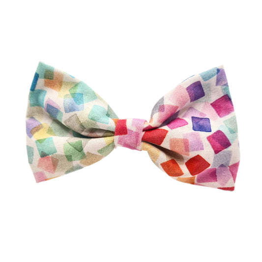 White Squarefetti - Hair Bow