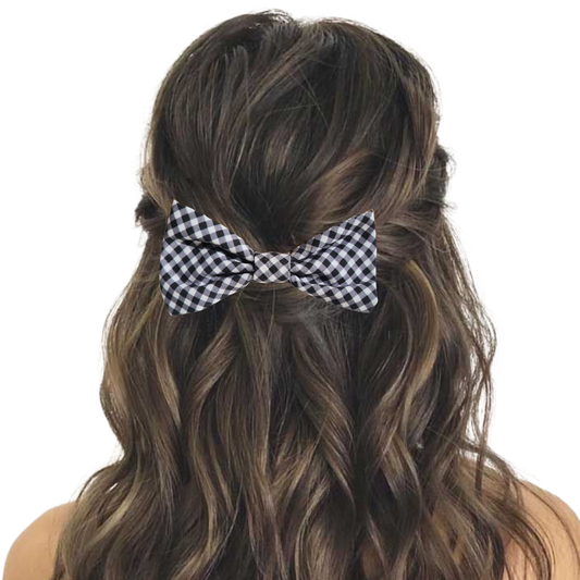 Blackberry Mini Gingham - Hair Bow