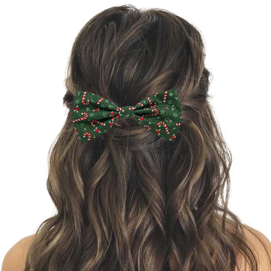 Christmas Glitter Holly - Hair Bow