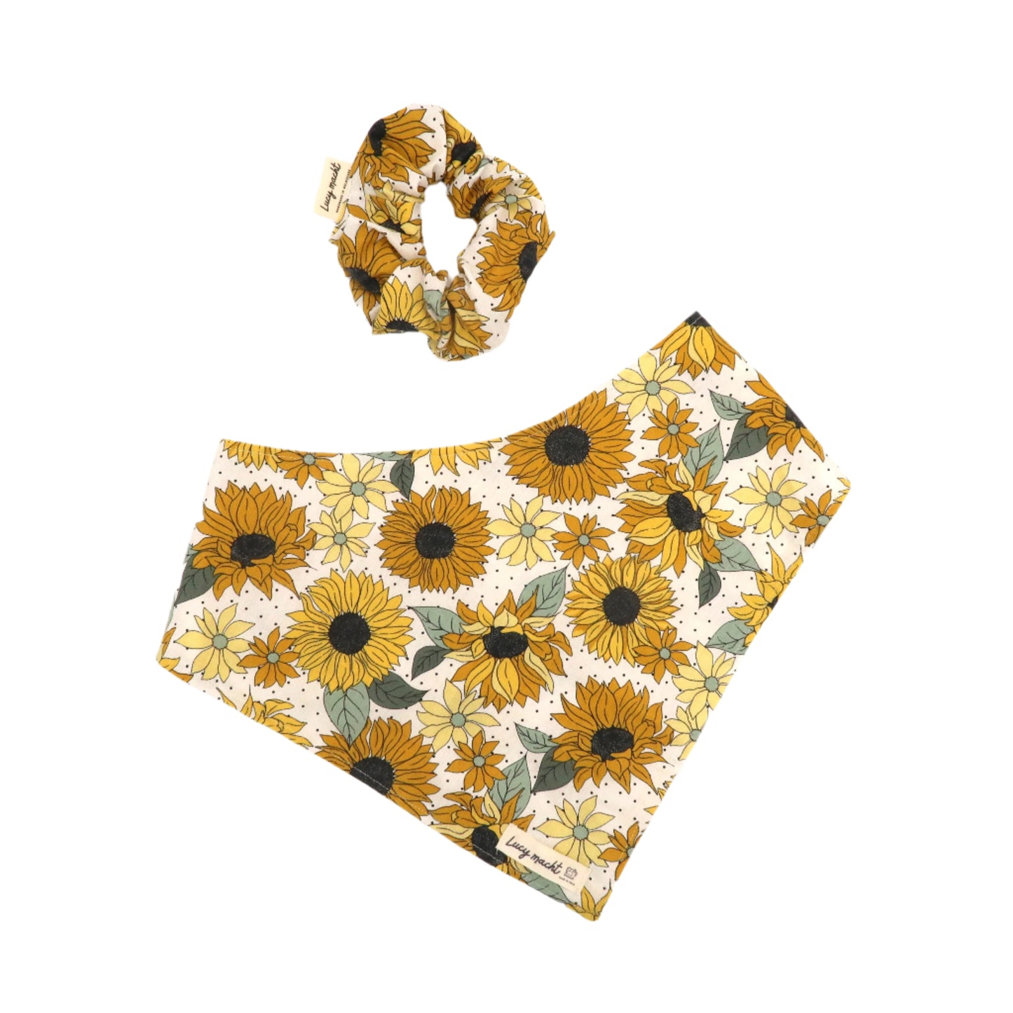 Sonnenblumen & Punkte - Haustier-Bandana