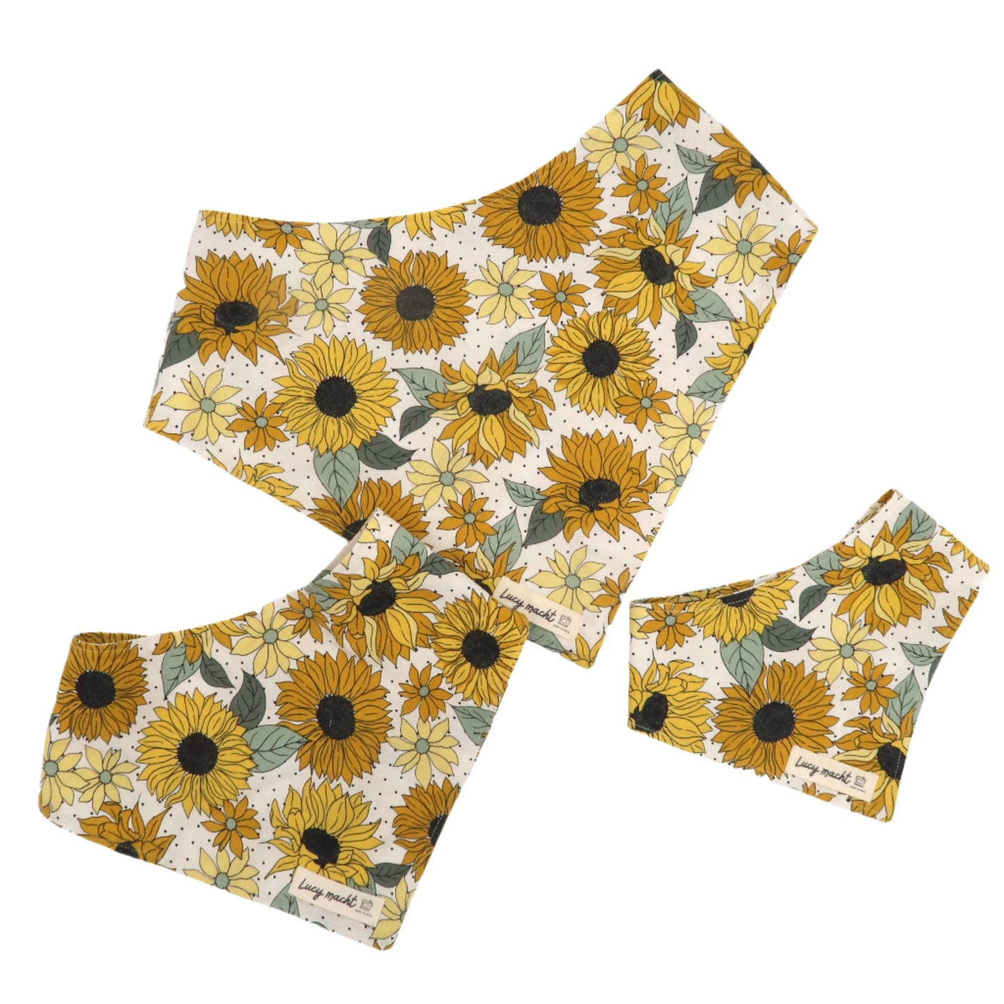 Sonnenblumen & Punkte - Haustier-Bandana