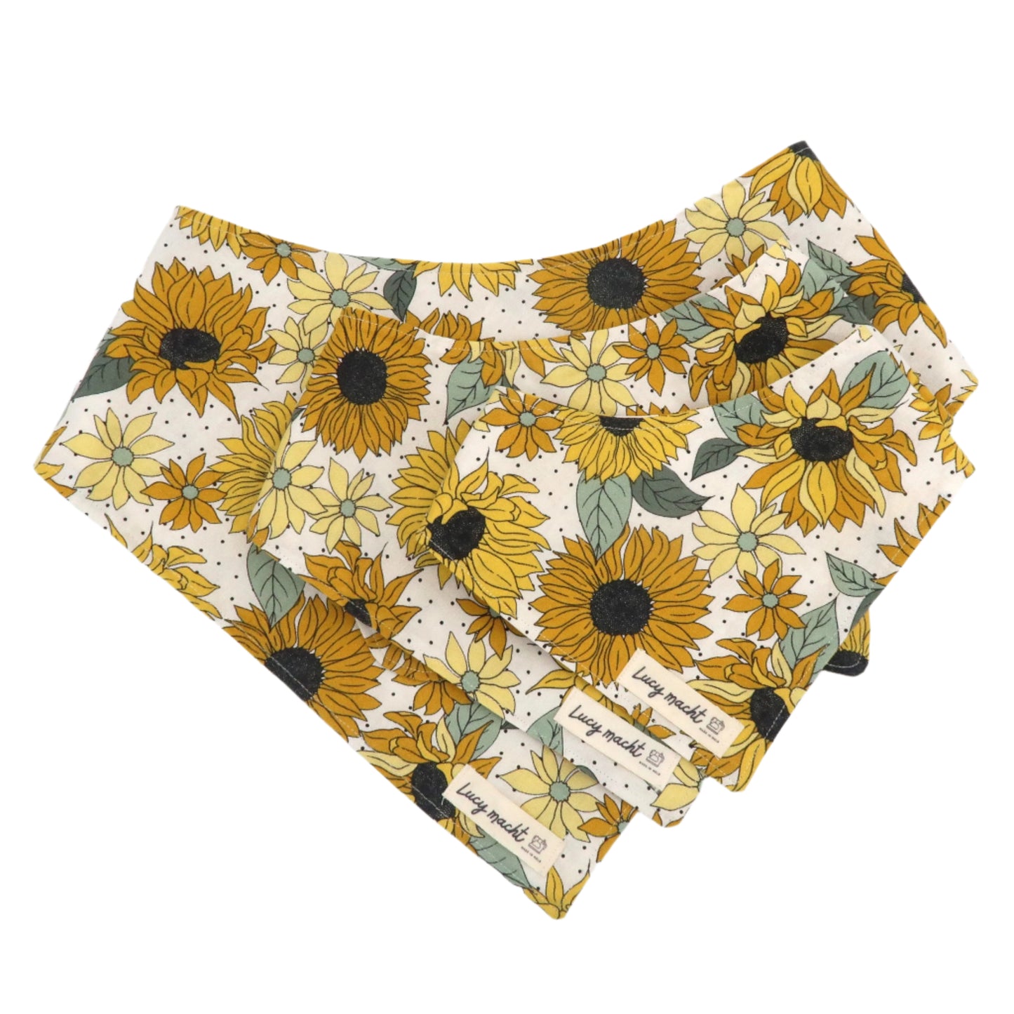 Sonnenblumen & Punkte - Haustier-Bandana