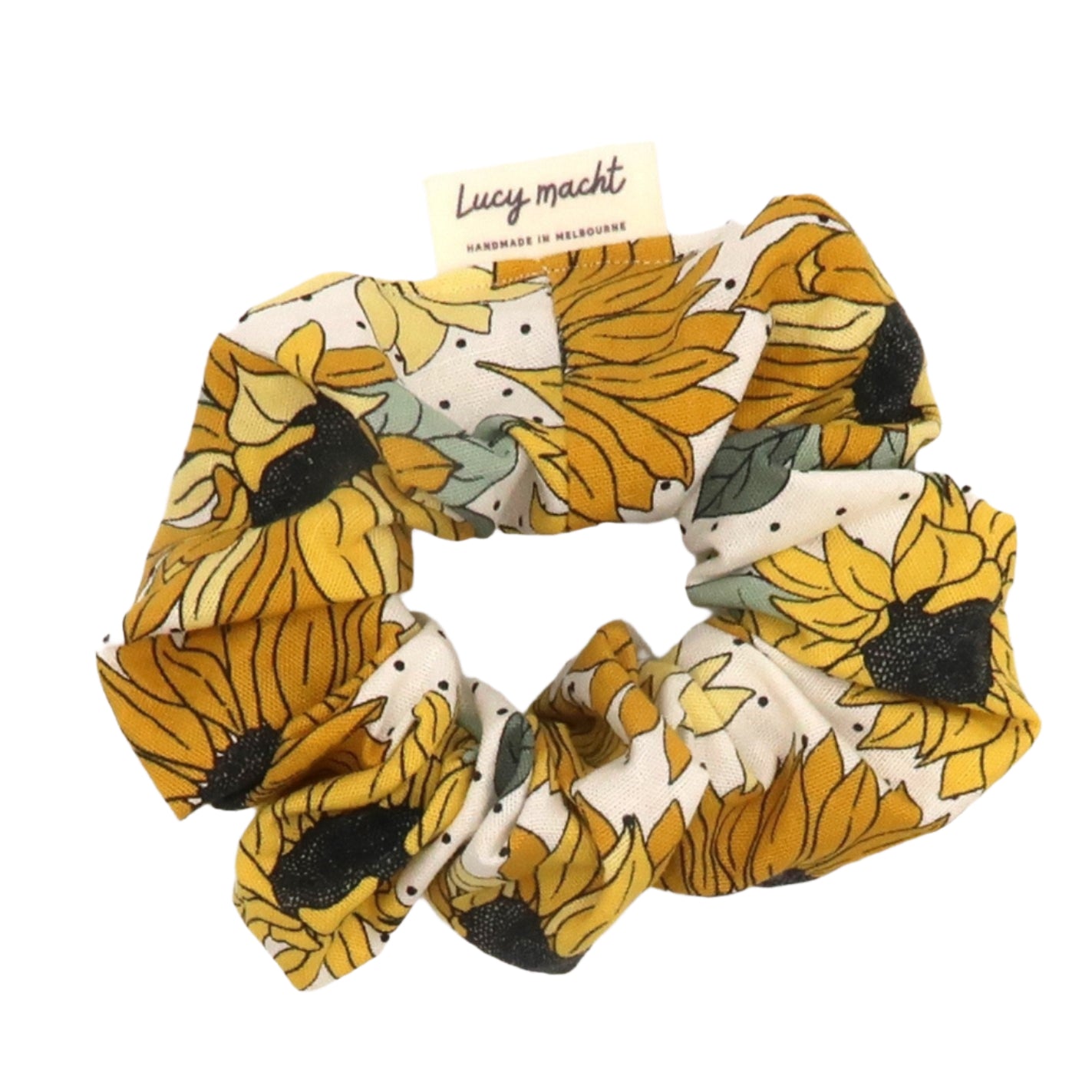 Sonnenblumen & Punkte - Scrunchie