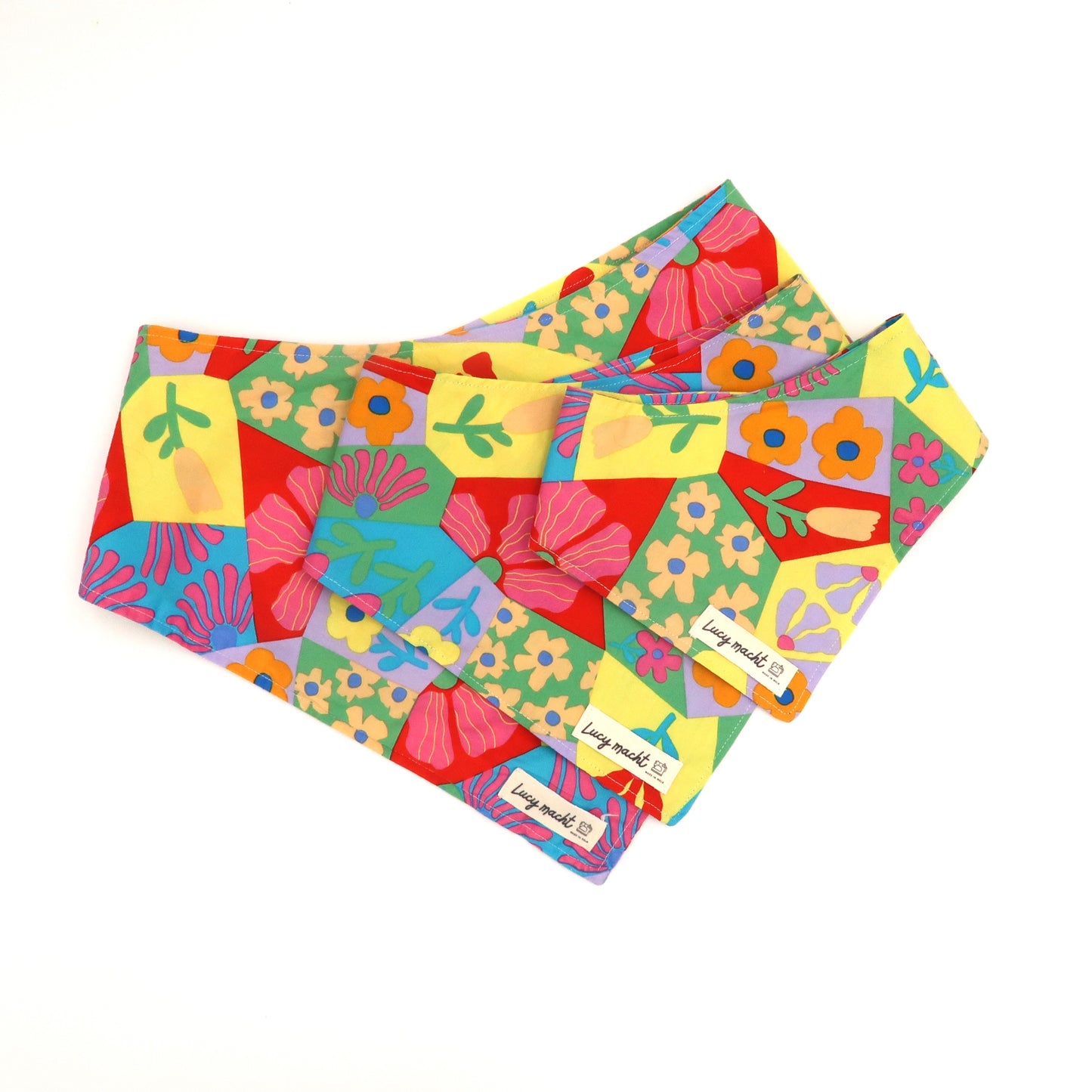 Neon Blumen - Haustier Krawatte Bandana