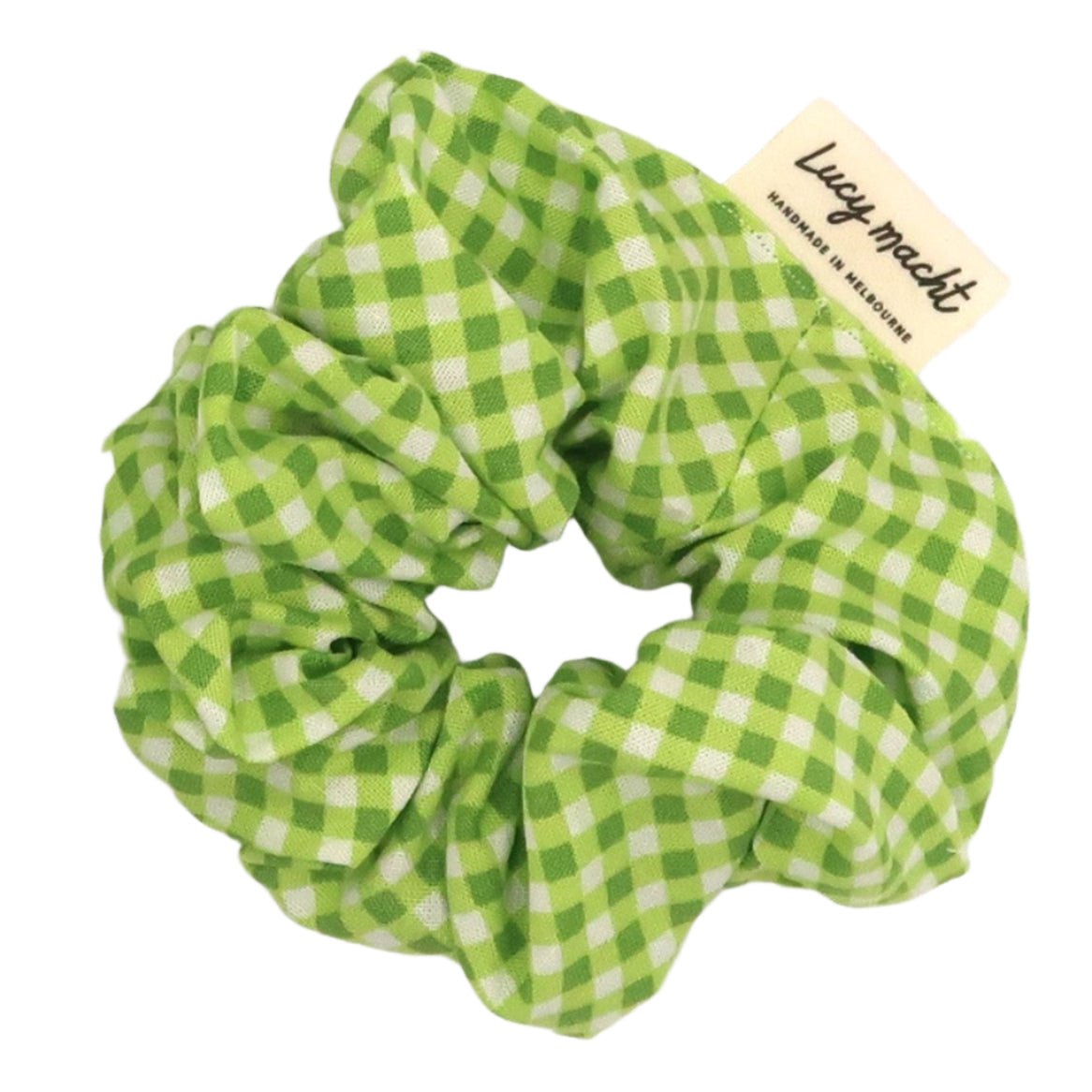 Limettengrünes Mini-Gingham - Haargummi