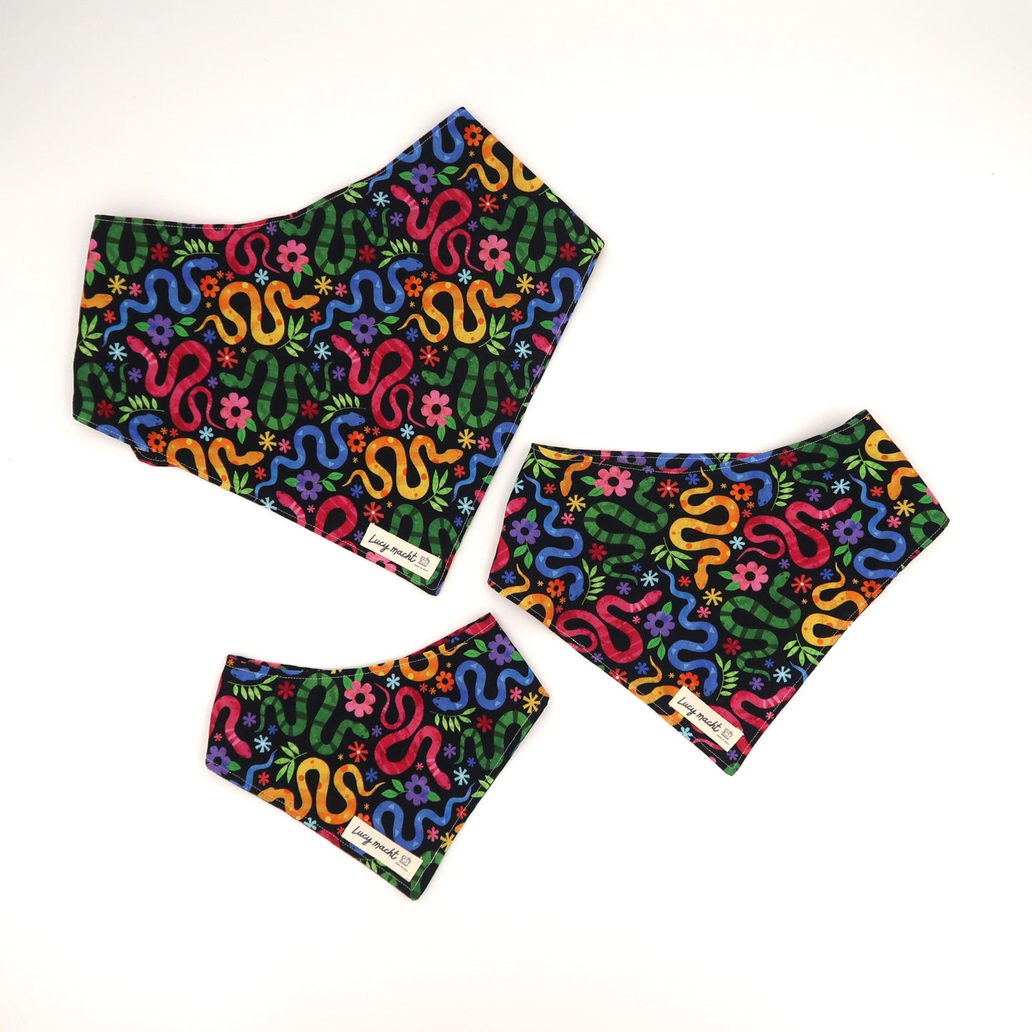 Freundliche Gartenschlangen - Bandana für Haustiere
