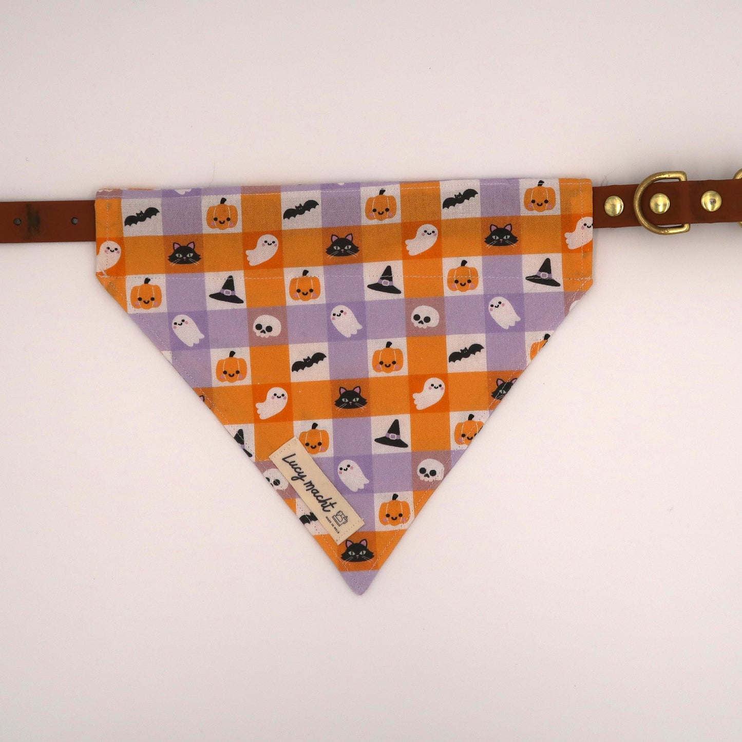 Halloween Gruseliges Karomuster - Haustierhalsband Bandana