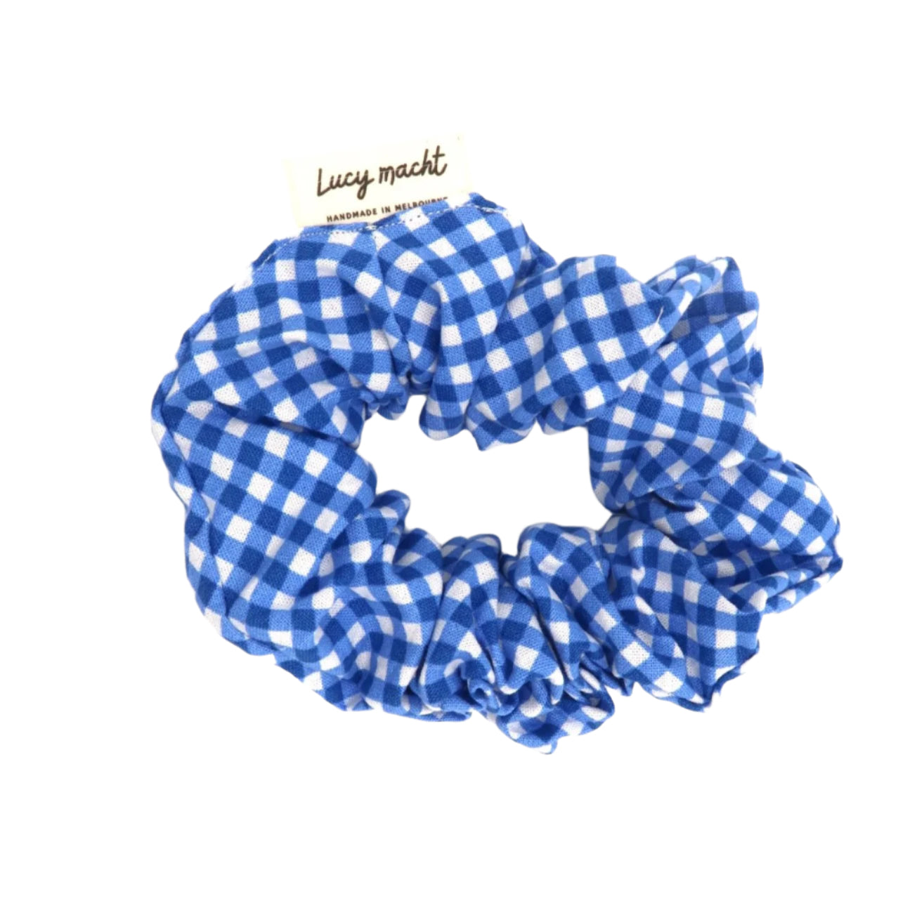 Marineblaues Mini-Gingham - Haargummi