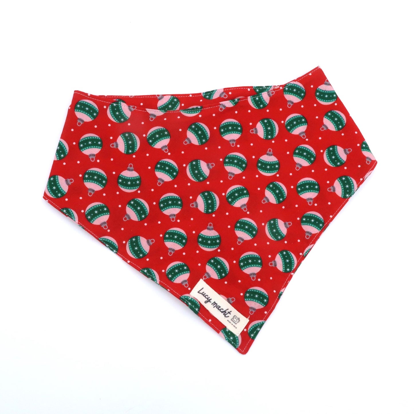 Christmas Baubles Red - Pet Tie Bandana