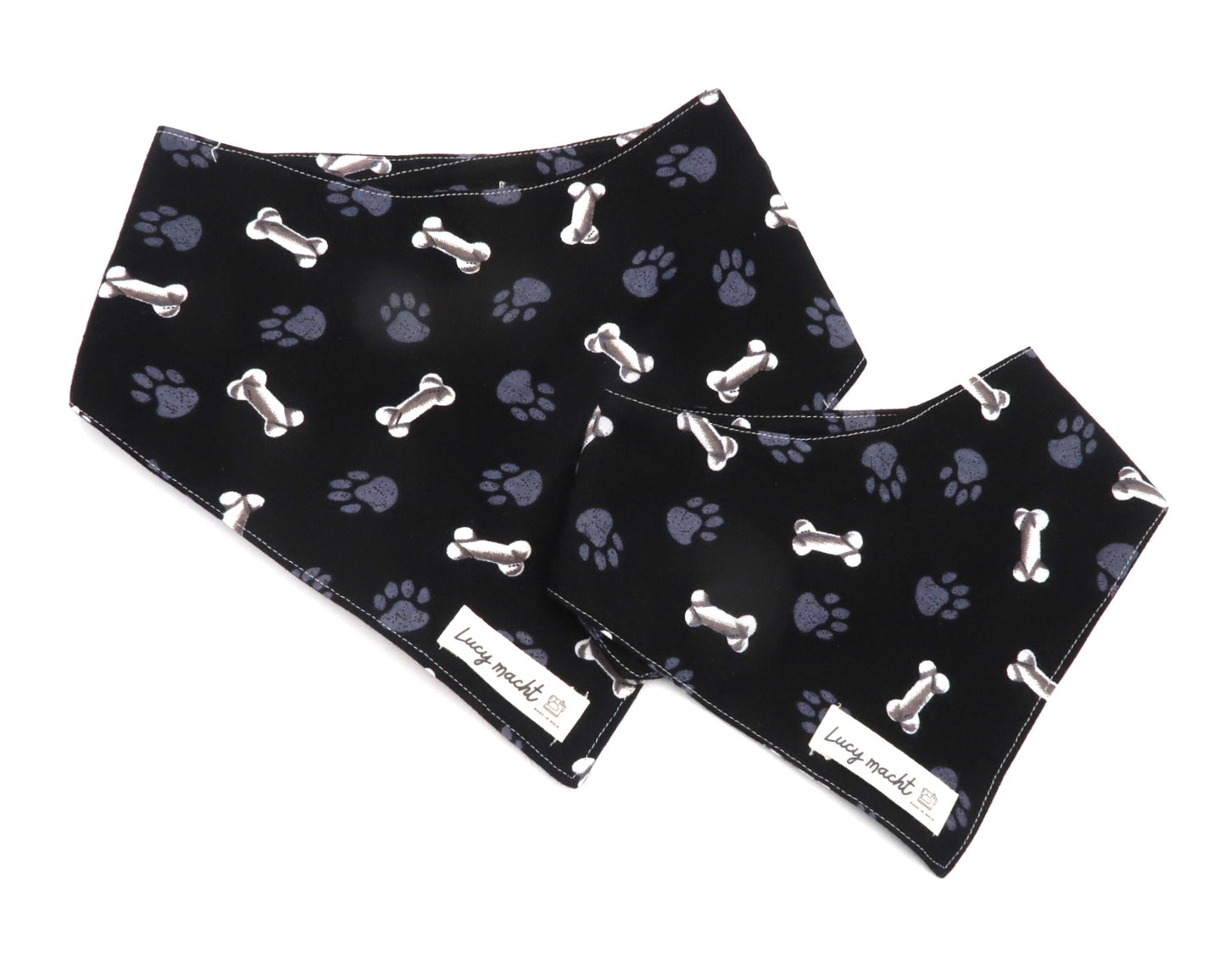 Knochen und Pfoten - Bandana für Haustiere