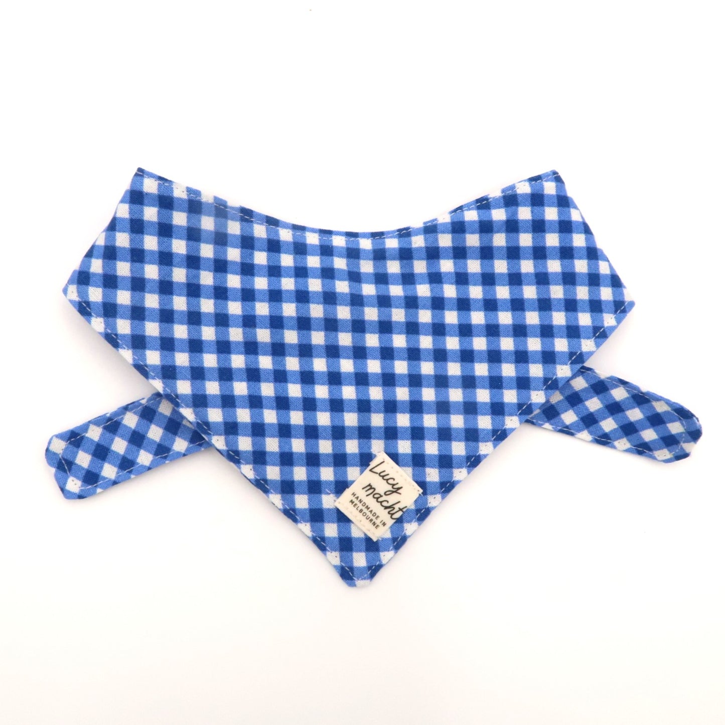 Marineblaues Mini-Gingham - Bandana für Haustiere