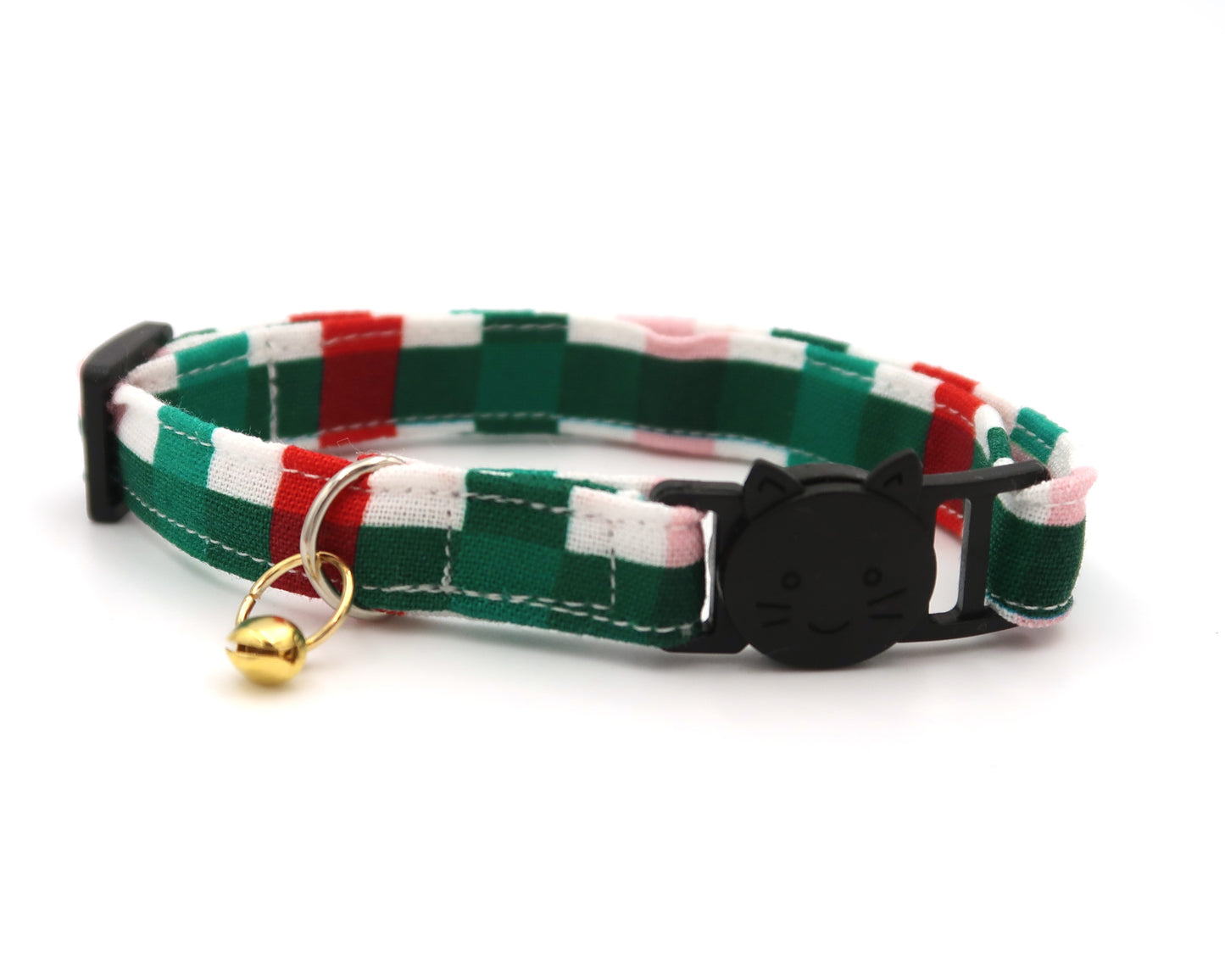 Christmas Basket Weave - Adjustable Cat Collar