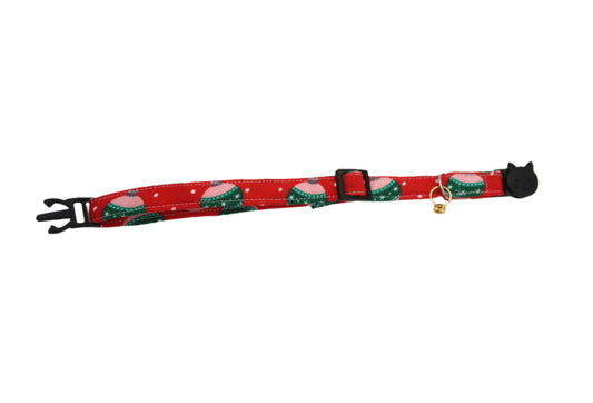 Christmas Baubles Red - Adjustable Cat Collar