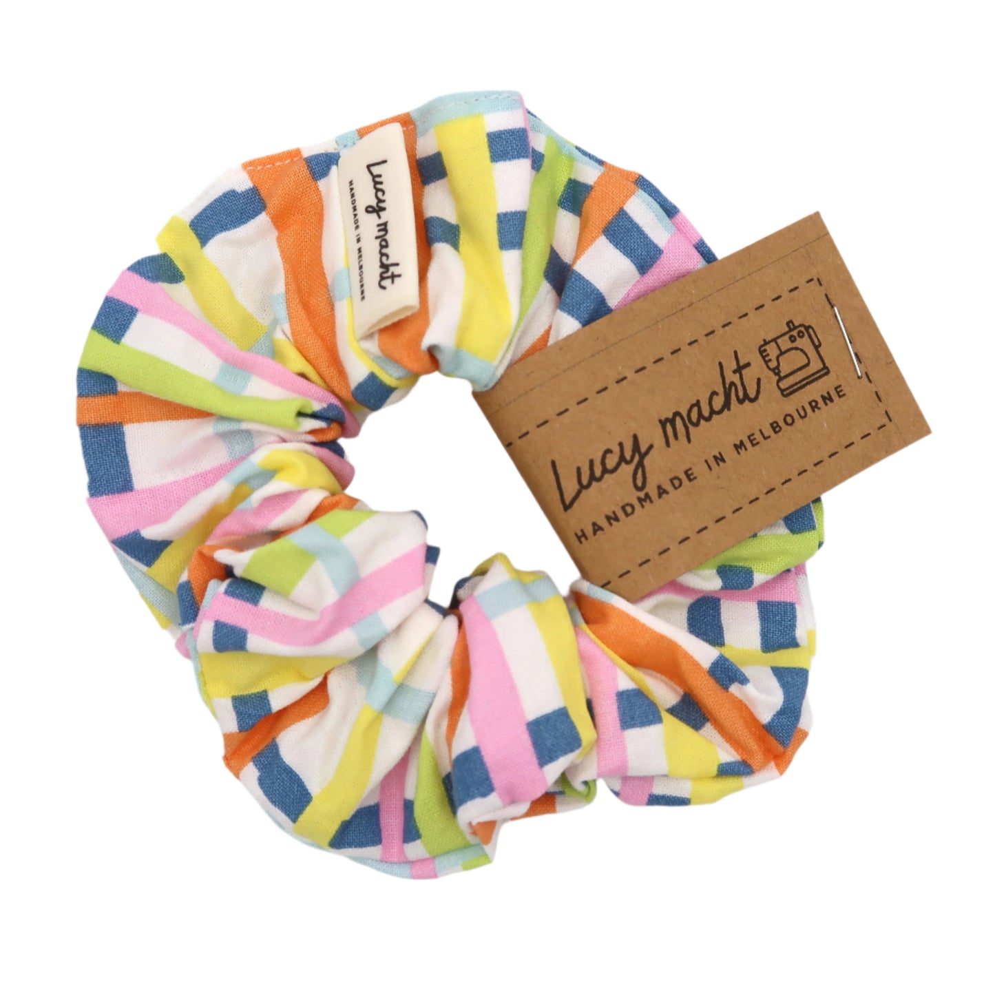 Pastellfarbenes Gingham - Haargummi