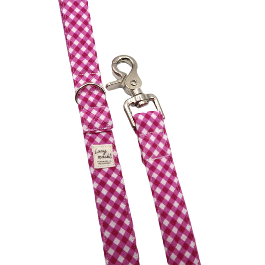 Mulberry Mini Gingham - Dog Lead