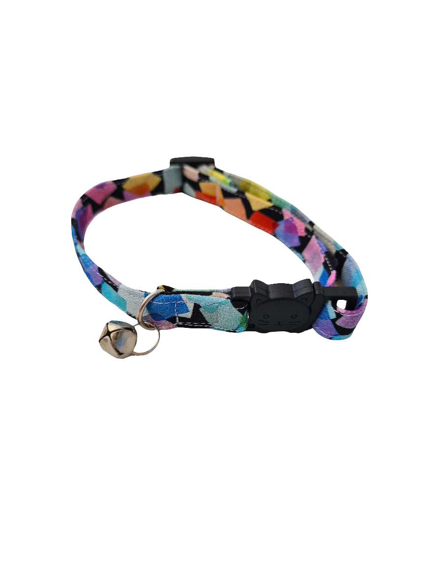 Black Squarefetti - Adjustable Cat Collar