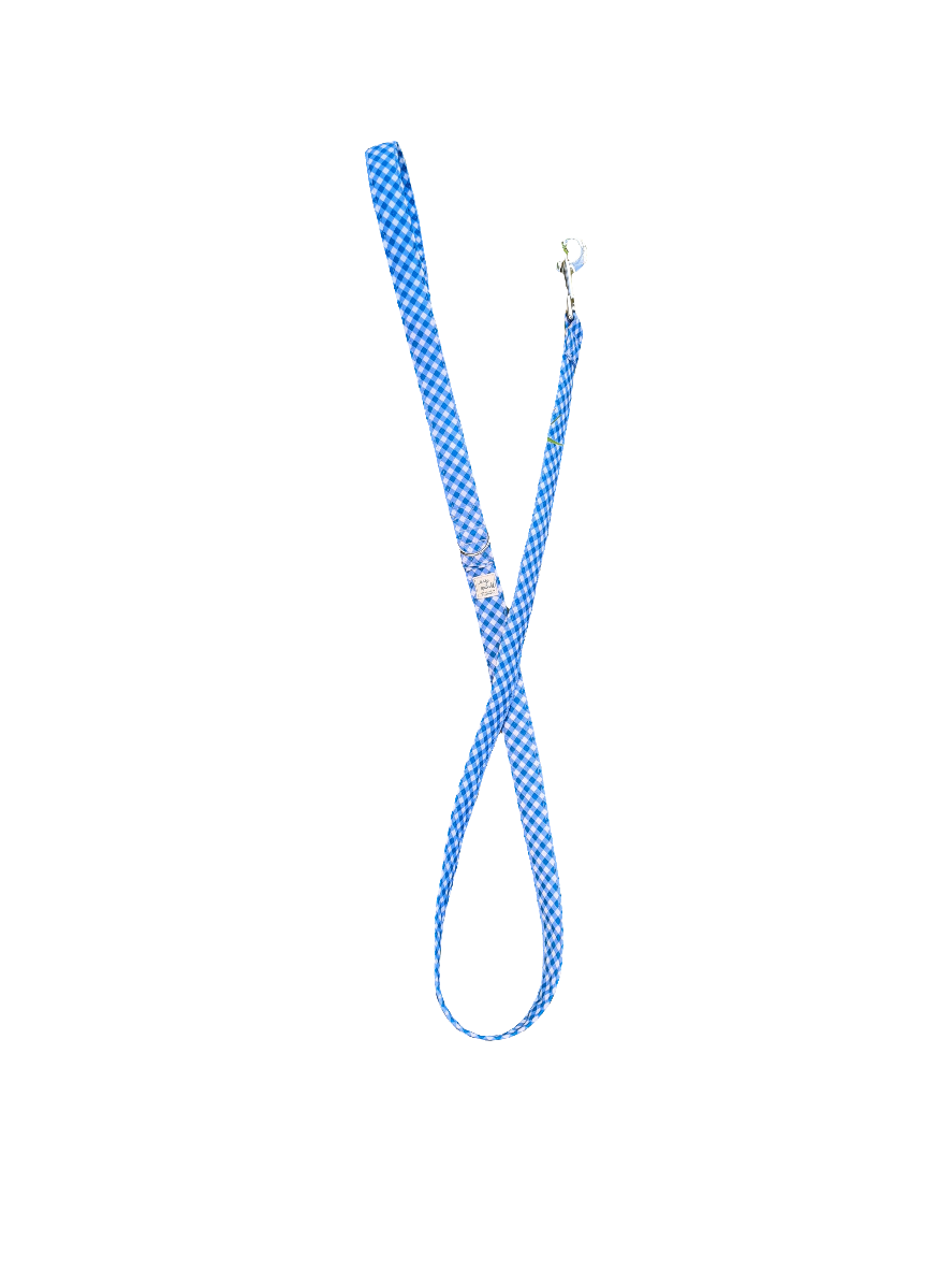 Navy Mini Gingham - Dog Lead