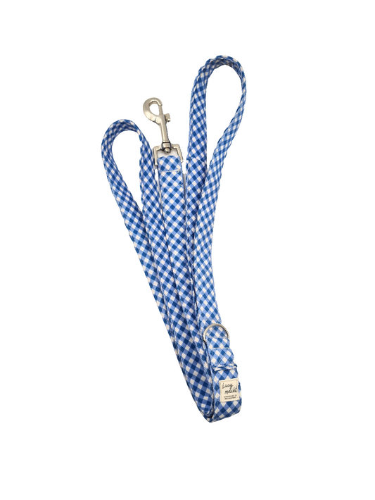 Navy Mini Gingham - Dog Lead