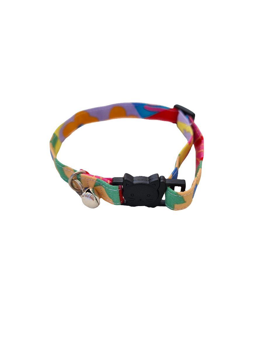 Neon Flowers - Adjustable Cat Collar