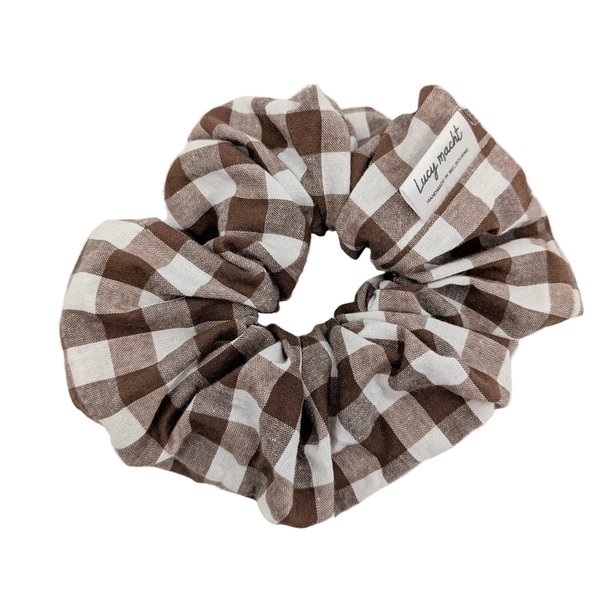 Brown Gingham - Scrunchie