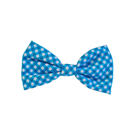 Blue Mini Gingham - Hair Bow