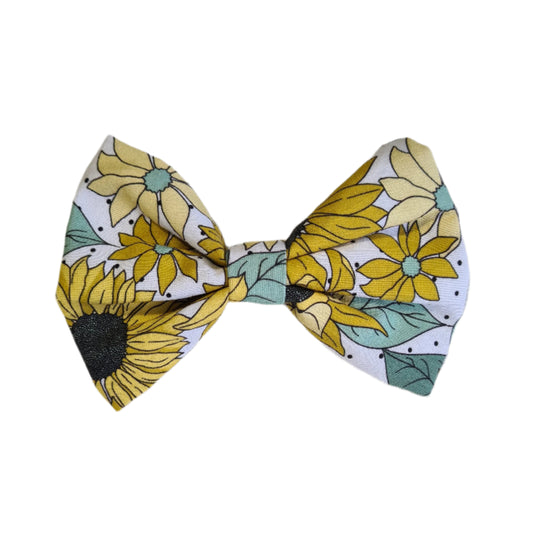 Sunflowers and Spots - Hair Bow