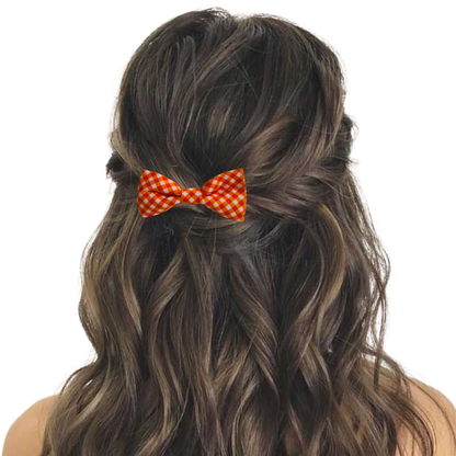 Mandarin Mini Gingham - Hair Bow