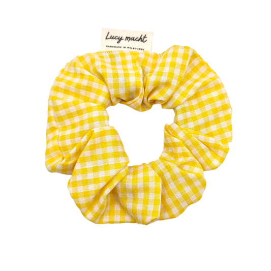 Pastellgelbes Gingham - Haargummi