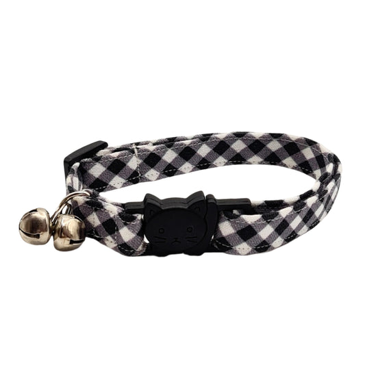 Blackberry Mini Gingham - Adjustable Cat Collar