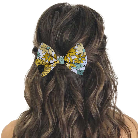 Sunflowers and Spots - Hair Bow