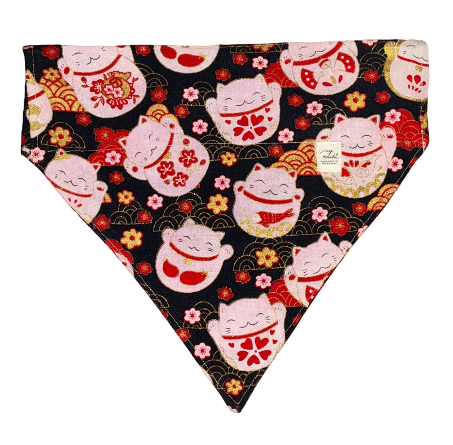 Lucky Cat Black - Pet Collar Bandana
