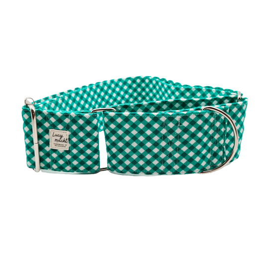 Mint Mini Gingham - Martingale Dog Collar