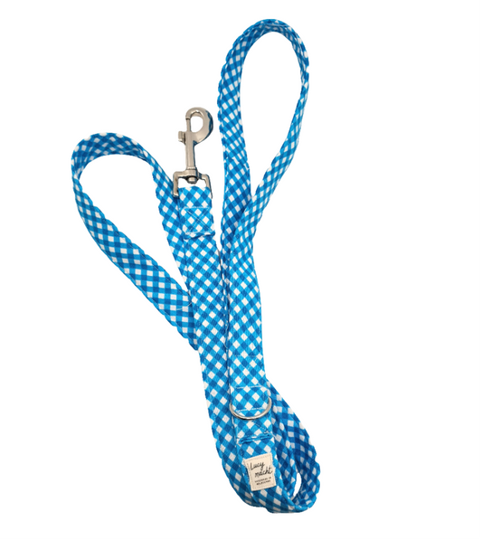 Blue Mini Gingham - Dog Lead