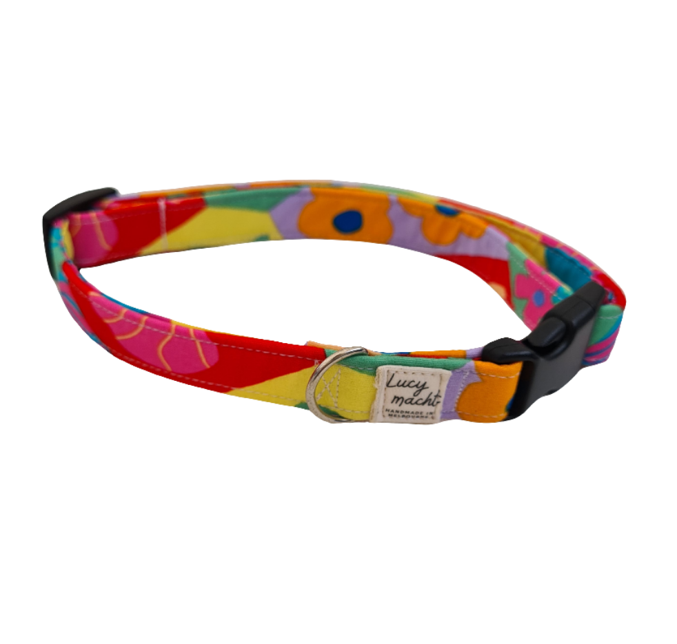 Neon Flowers - Adjustable Dog Collar