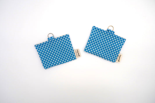 Bright Blue Mini Gingham - Mini Snap Pouch