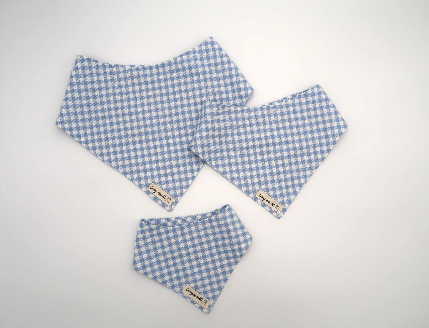 Pastel Blue Gingham - Pet Tie Bandana