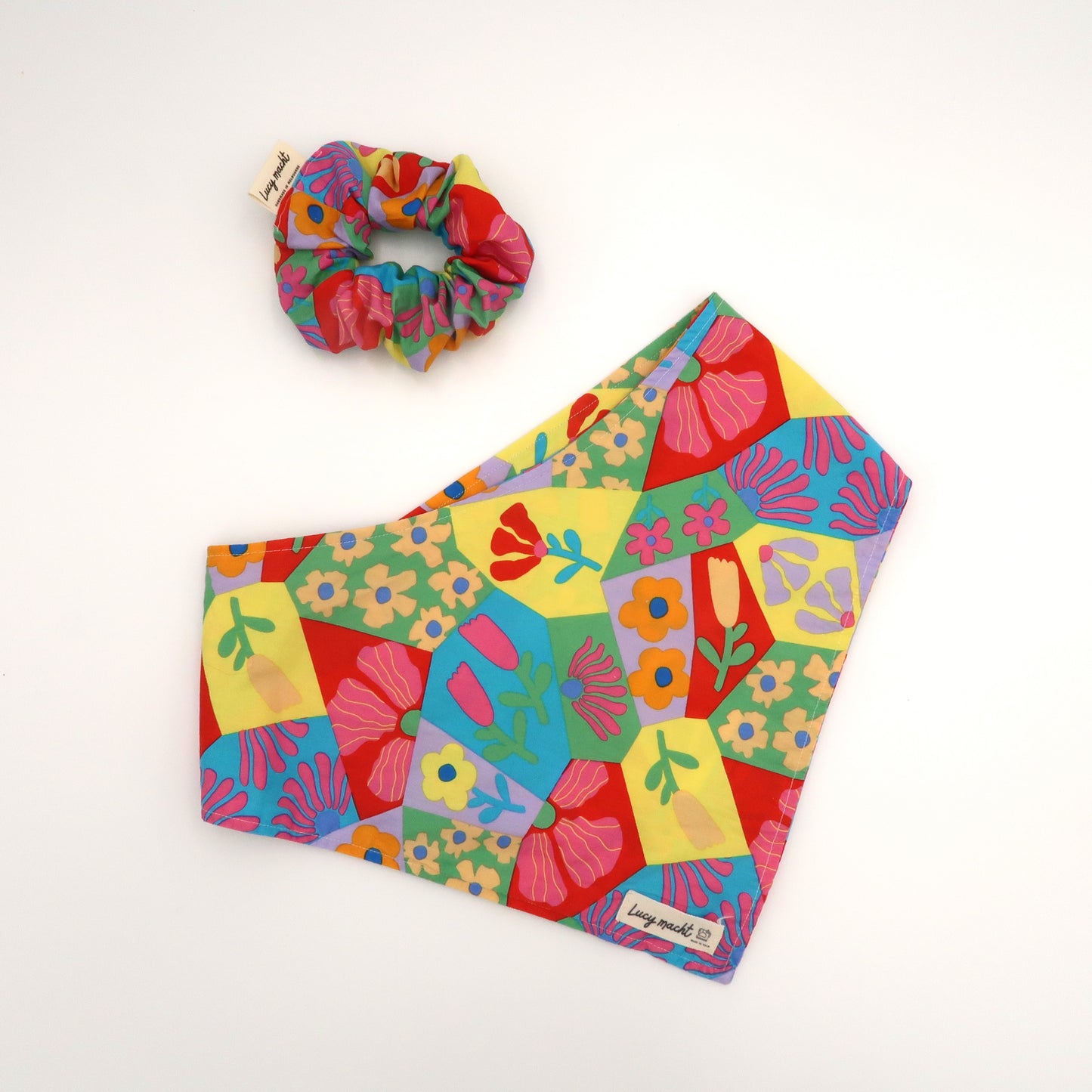 Neon flowers - Pet Tie Bandana