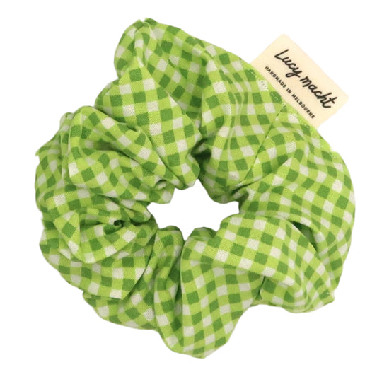 Lime Mini Gingham - Scrunchie