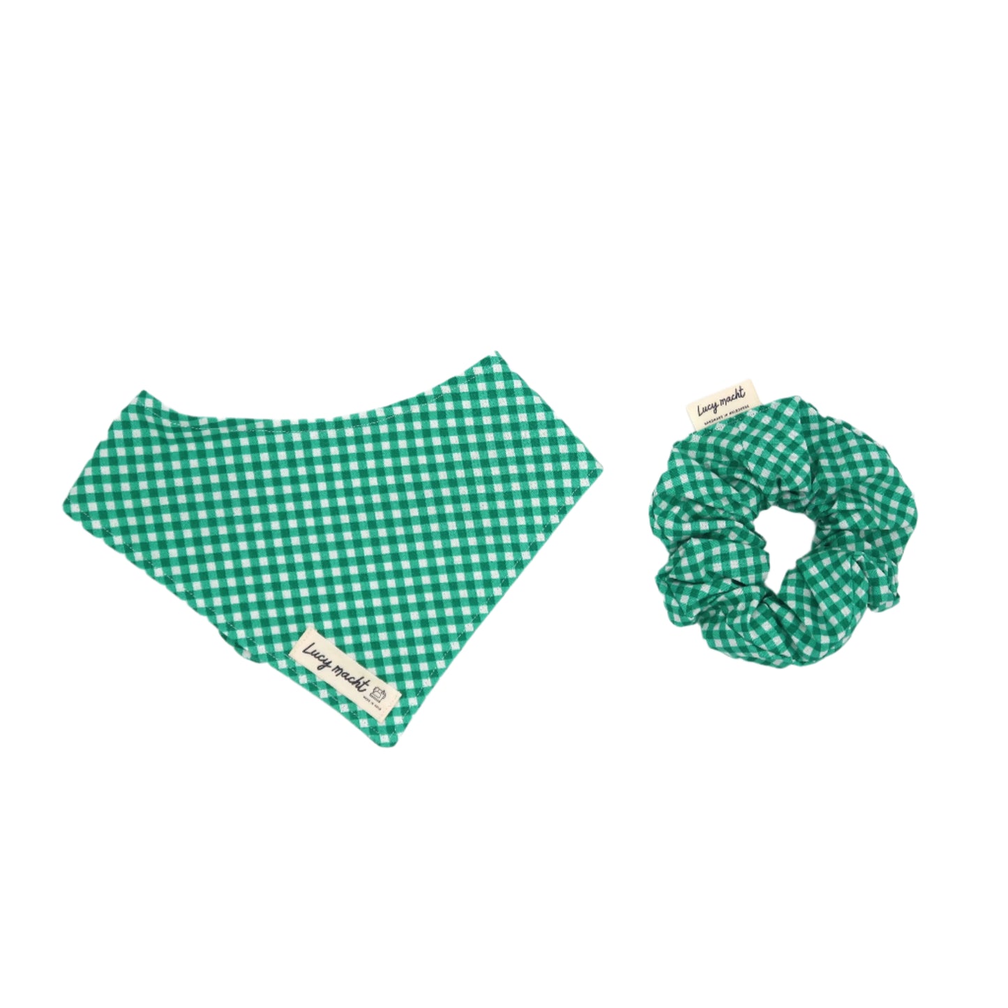 Mint Mini Gingham - Pet Tie Bandana