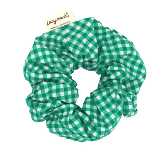 Mint Mini Gingham - Scrunchie