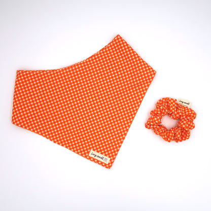 Mandarin Mini Gingham - Pet Tie Bandana