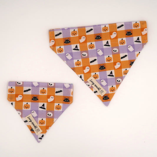 Halloween Spooky Check - Pet Collar Bandana