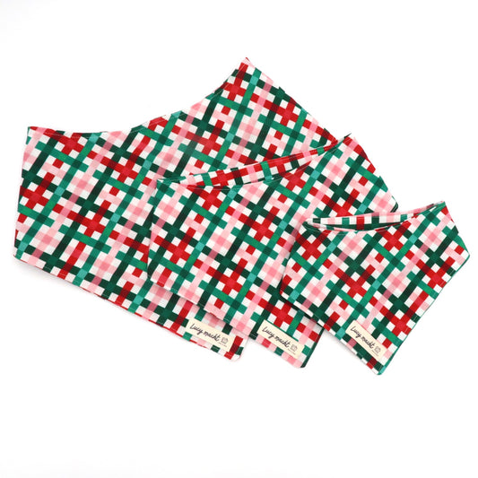 Christmas Basket Weave - Pet Tie Bandana
