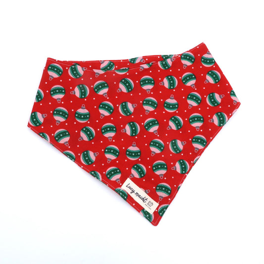 Christmas Baubles Red - Pet Tie Bandana