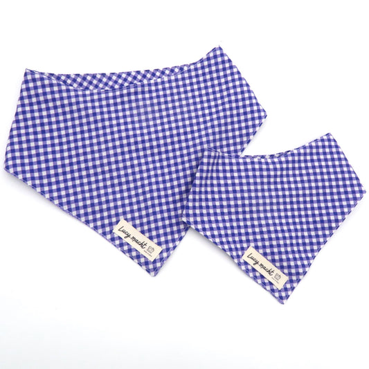 Grape Mini Gingham - Pet Tie Bandana