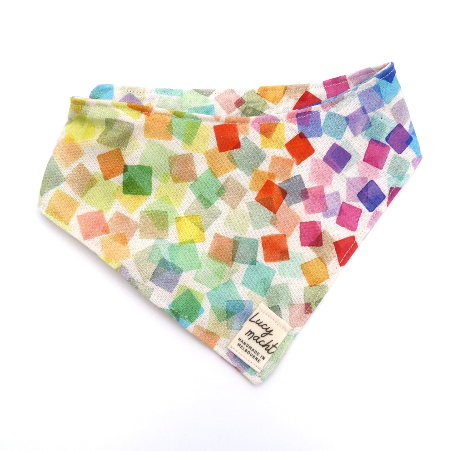 White Rainbow Squarefetti - Pet Tie Bandana