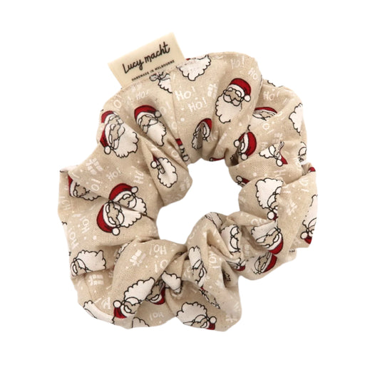 Christmas Santa Heads - Scrunchie